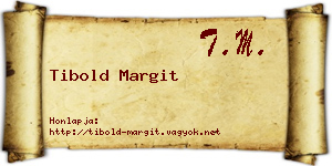 Tibold Margit névjegykártya